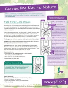 Screenshot of PLT's Field, forest, and stream family activity