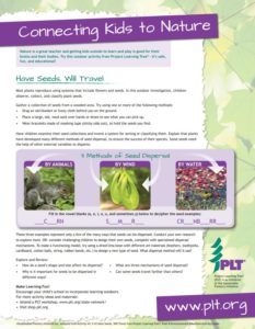 Screenshot of PLT's Have seeds, will travel family activity