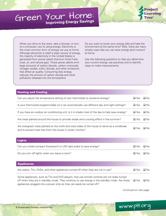 Improving energy savings activity