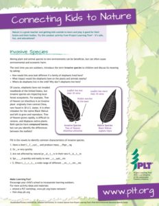 Screenshot of PLT's Invasive Species family activity