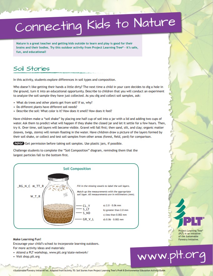 Soil stories family activity