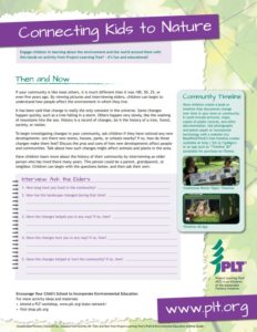 Screenshot of PLT's Then and now family activity
