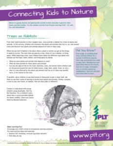 screenshot of PLT's Trees as Habitats family activity