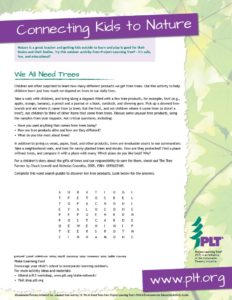 screenshot of We all need trees activity