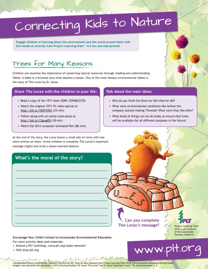 trees for many reasons family activity