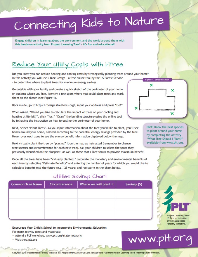 Reduce your utility costs with i-tree family activity