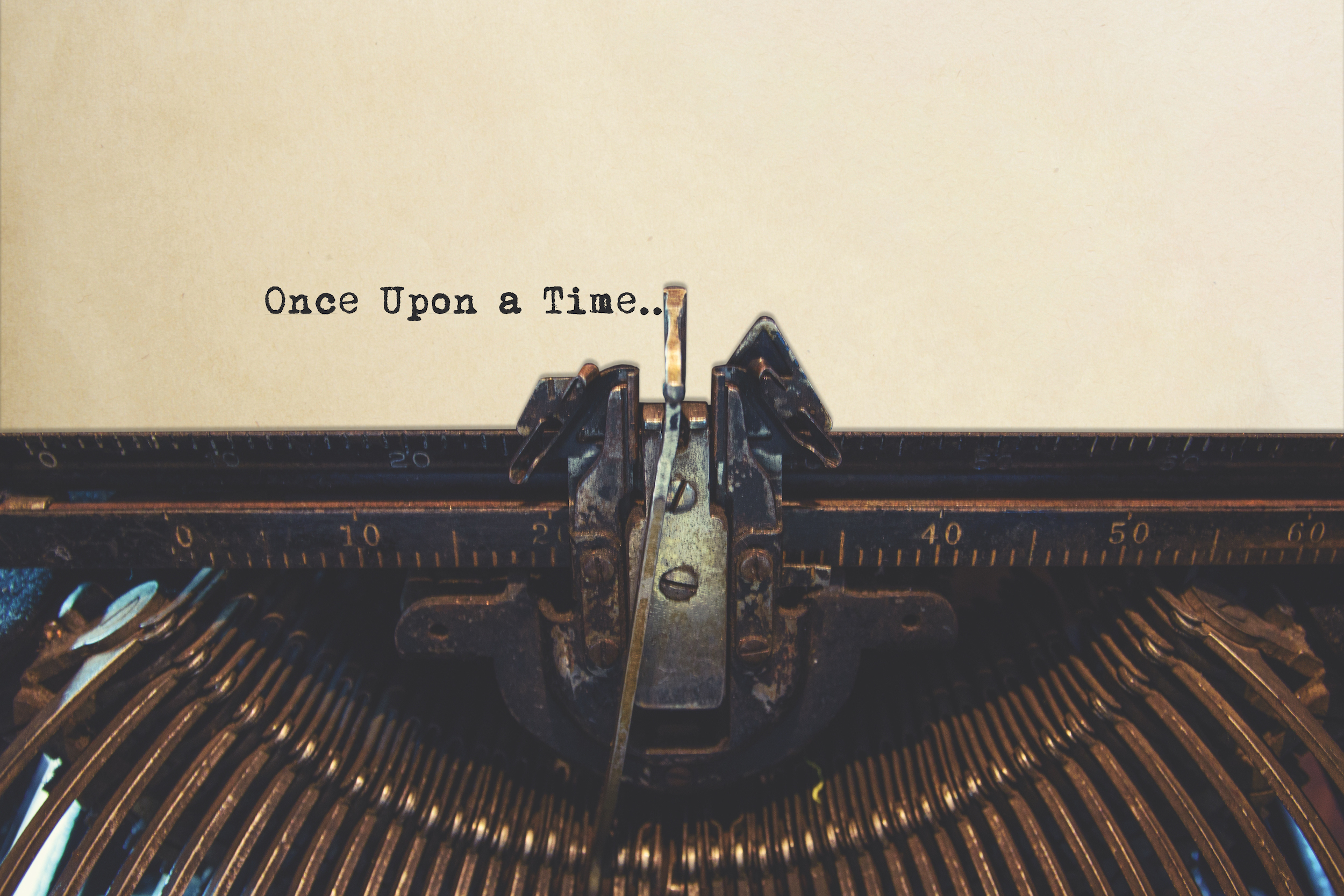 Typewriter typing out ONCE UPON A TIME