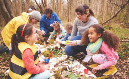 Group Looking For Minibeasts At Activity Centre
