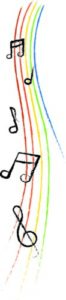 Rainbow music notes