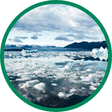 photo of floating glacier ice