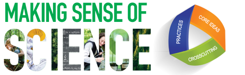 Decorative image with NGSS logo and the words "Making sense of science.