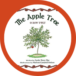 text outlining the top of a tree saying The apple tree
