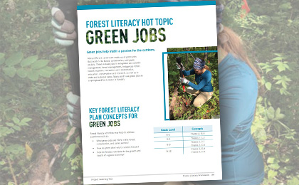 screenshot of forest literacy green jobs pdf